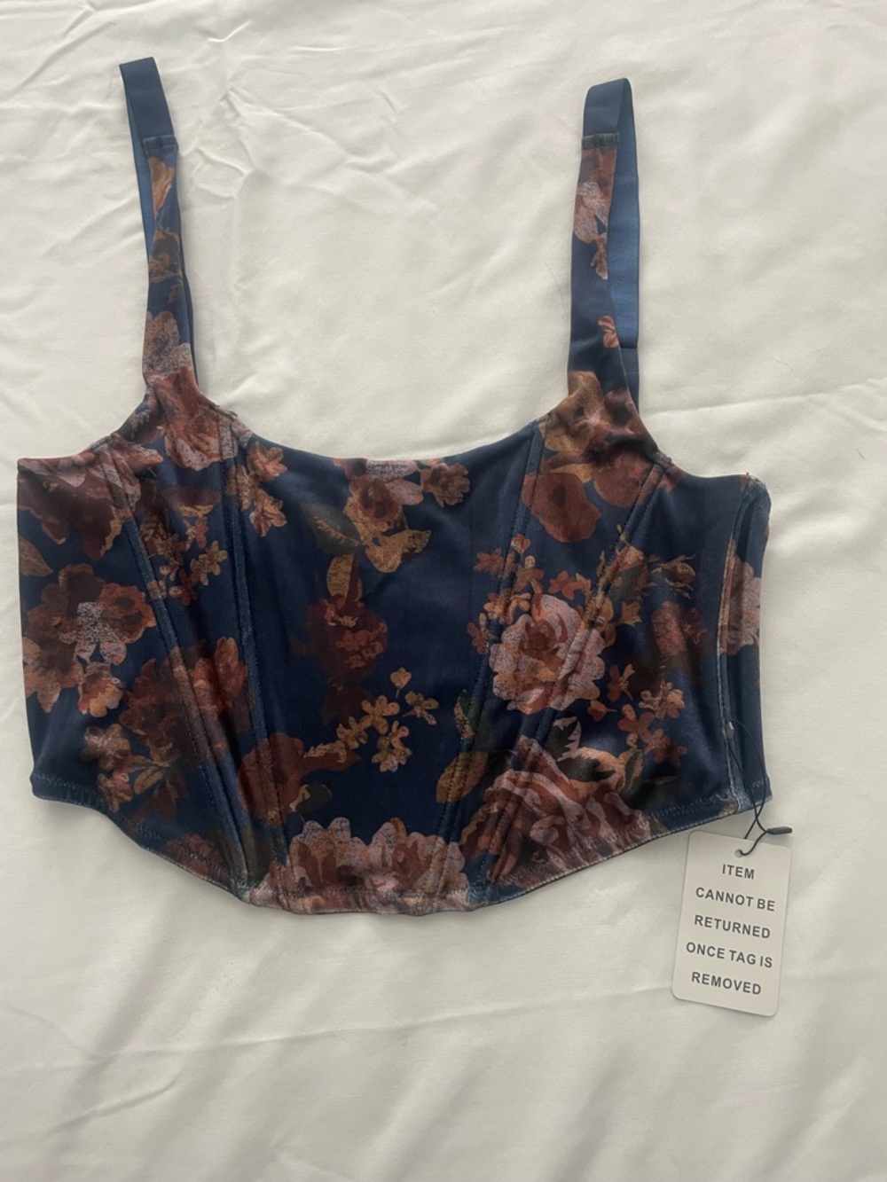 NWT Mia Joy Journee Velvet Crop Top